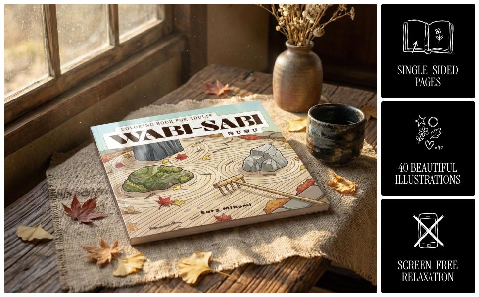 Wabi-Sabi coloring book concept and philosophy overview by Sora Mikami