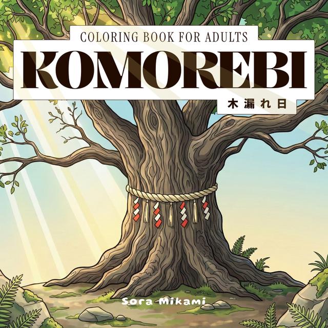 Komorebi Japanese philosophy coloring book for adults by Sora Mikami