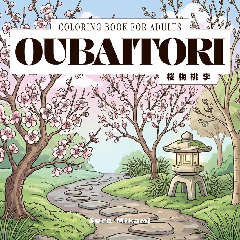 Oubaitori - Japanese philosophy adult coloring book from The Kintsugi Mind collection