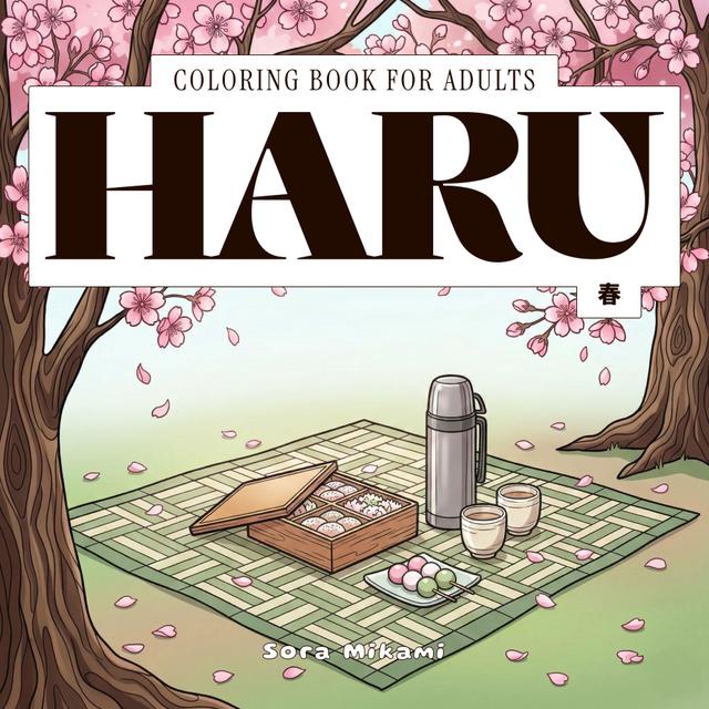 Haru Japanese philosophy coloring book for adults by Sora Mikami